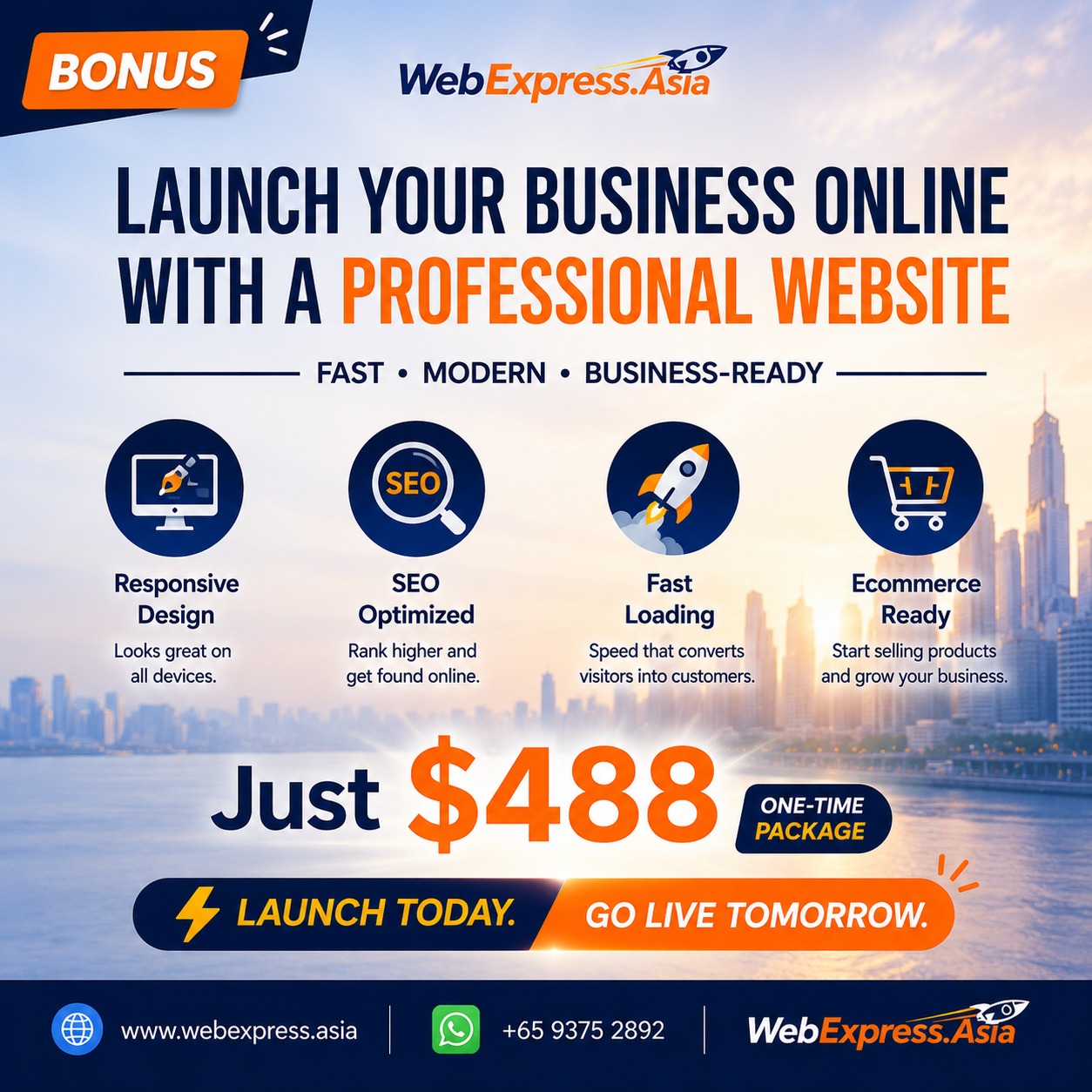 Launch Your Business Online With a Professional Website – Just $488