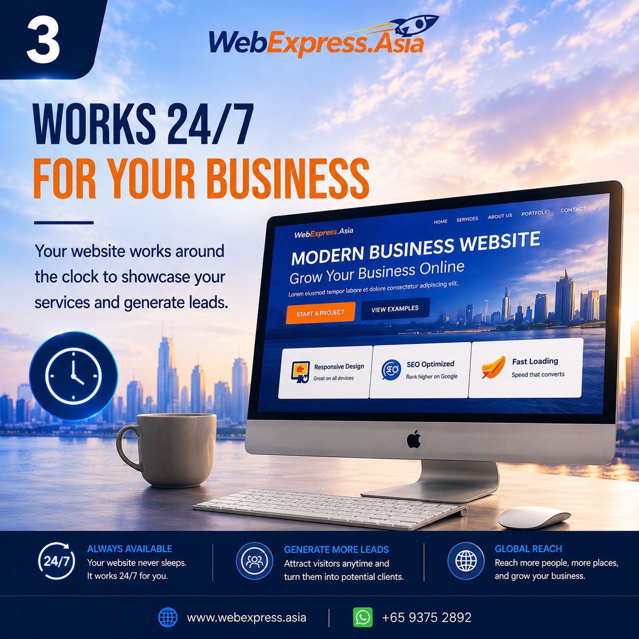 Works 24/7 For Your Business – Your website never sleeps